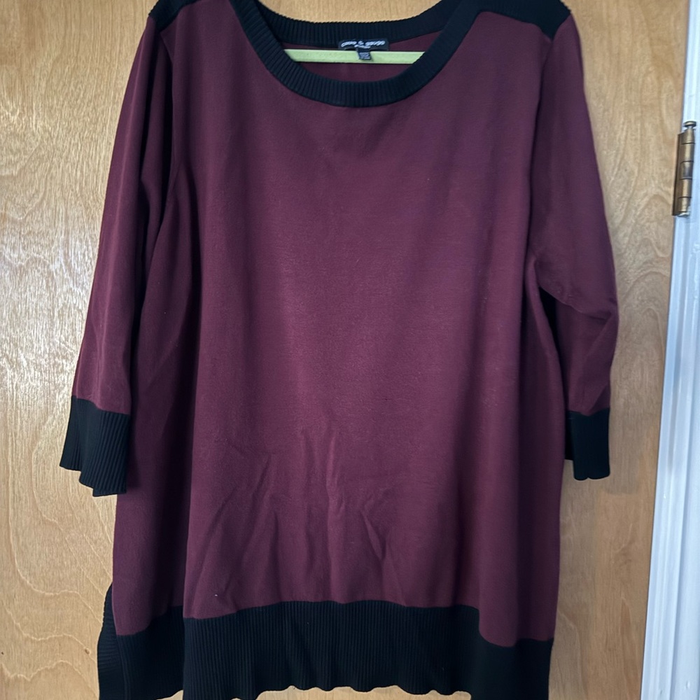 Burgundy and Black Sweater